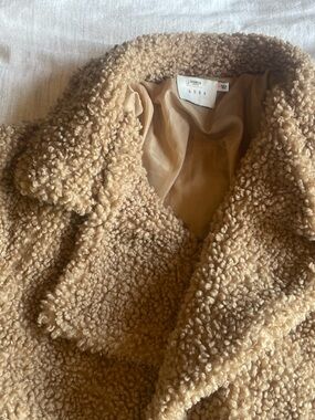 Lush Cream/Tan Curly Sherpa Jacket